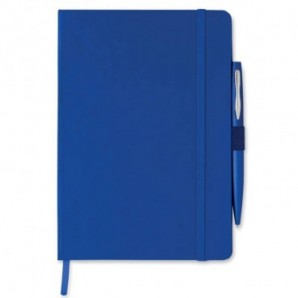 Libreta A5 tapa rígida con bolígrafo Azul