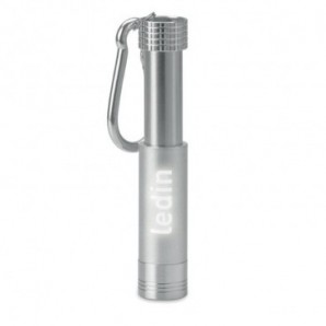 Llavero de aluminio con logo luminoso Plateado