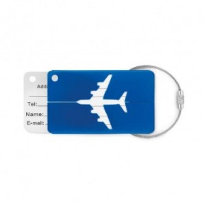 Identificador maleta aluminio Azul real