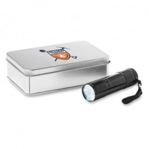 Linterna LED de aluminio en caja