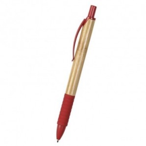 Bolígrafo de bambú y caña de trigo Rojo