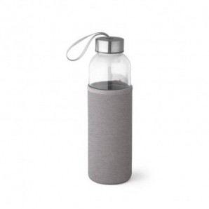 Botella deportiva con cinta y funda Gris claro