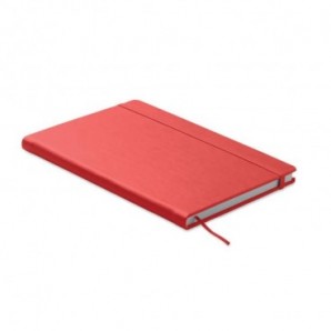 Libreta A5 tapa rígida papel reciclado rayas Rojo