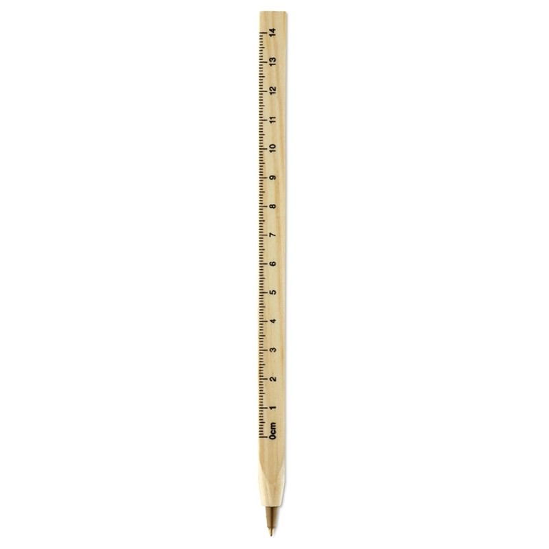 Bolígrafo de madera con regla