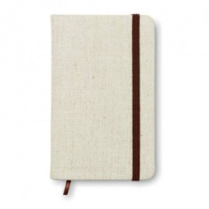 Cuaderno A6 con tapa de canvas Beige