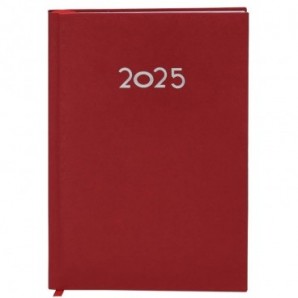 Agenda A5 Canek 2025 personalizada en PU Rojo