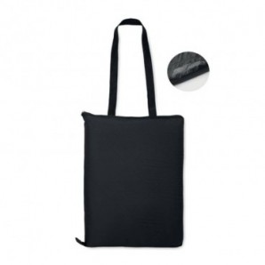 Manta picnic plegable con asa Negro