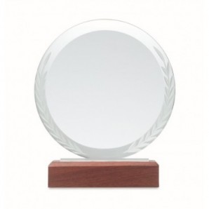 Placa o trofeo cristal redonda - vista 3