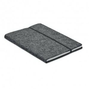 Libreta A5 RPET fieltro Gris oscuro