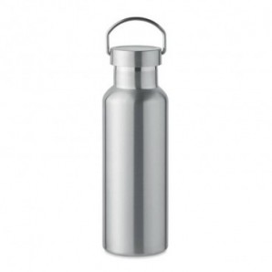 Botella doble pared 500 ml acero inox. reciclado Plateado mate