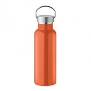 Botella doble pared 500 ml acero inox. reciclado Naranja