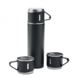 Set botella y taza doble pared Negro