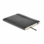 Libreta A5 tacto suave PU reciclado Negro