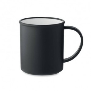 Taza vintage PP reciclado 300 ml Negro