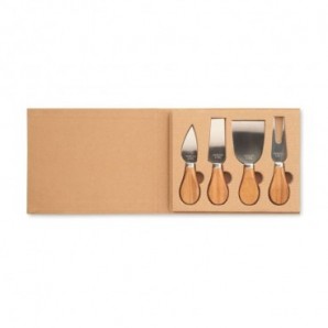 Set de 4 cuchillos para queso Madera