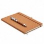 Set cuaderno piel reciclada y bolígrafo Beige