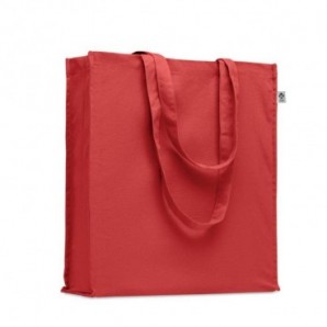 Bolsa algodón orgánico con fuelle 220 gr Rojo