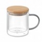 Taza borosilicato doble pared 300 ml Gris transparente