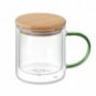 Taza borosilicato doble pared 300 ml Verde transparente