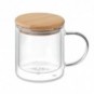 Taza borosilicato doble pared 300 ml Transparente