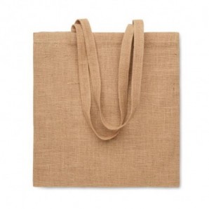 Bolsa de yute de asas largas Beige