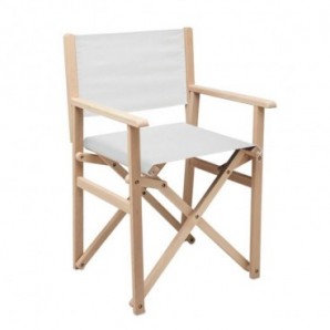 Silla de playa plegable Blanco