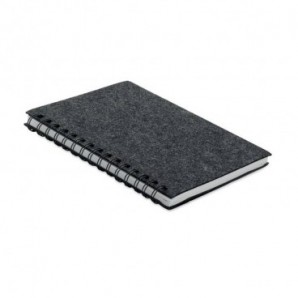 Libreta A5 RPET tapa fieltro Gris oscuro