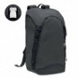 Mochila brillante poliéster con bolsillo exterior Negro