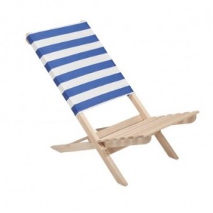 Silla de playa plegable baja Blanco y azul