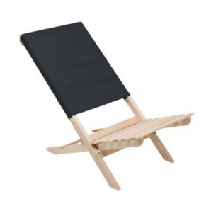 Silla de playa plegable baja Negro