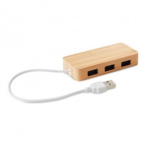 Hub USB de 3 puertos en bambú
