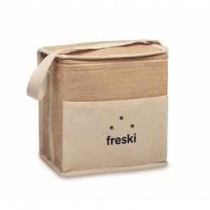 Bolsa nevera de yute y lona 3L