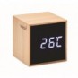 Reloj despertador y temperatura de bambú - vista 2