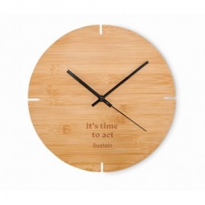 Reloj redondo pared de bambú