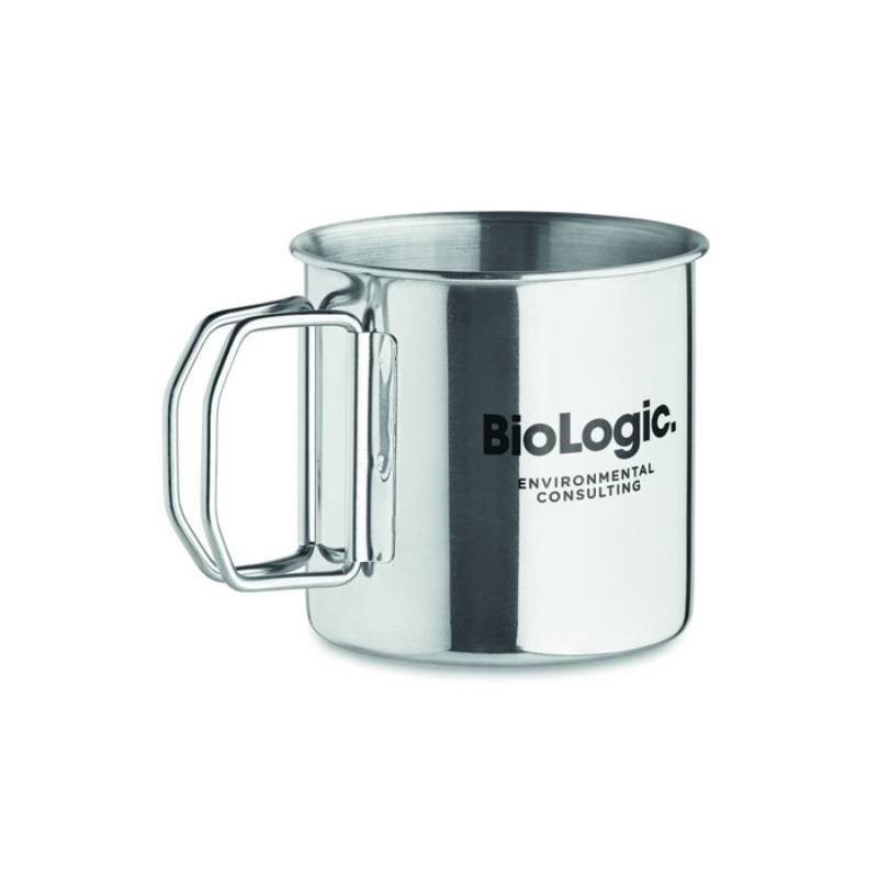 Taza acero inoxidable 330 ml con asa plegable