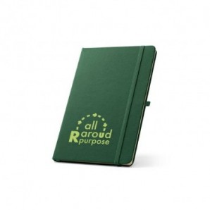 Cuaderno A5 en poliéster reciclado con páginas a rayas