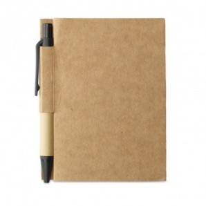Libreta de bosillo reciclado y bolígrafo