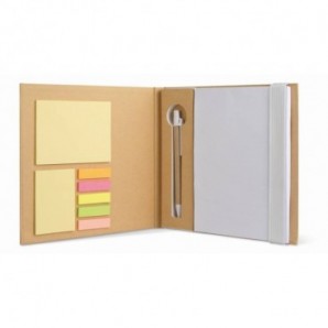 Libreta de papel reciclado con Bolígrafo y notas