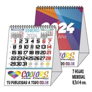 Calendario Mini 2024 espiral mensual 7 hojas