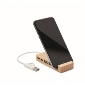 HUB USB de 4 puertos de bambú