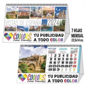 Calendario 2024 espiral mensual 7h Vistas España 2