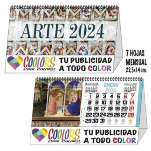 Calendario 2024 espiral mensual 7h Arte