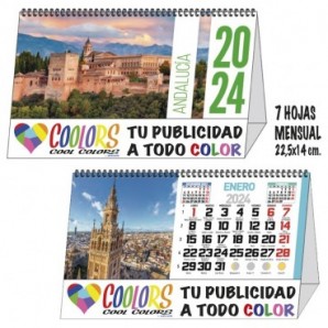 Calendario 2024 espiral mensual 7h Andalucía