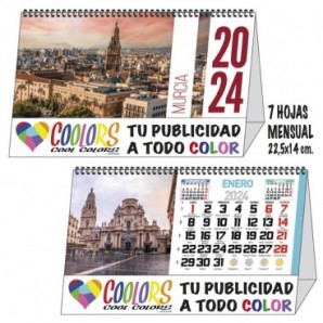 Calendario 2024 espiral mensual 7h Murcia