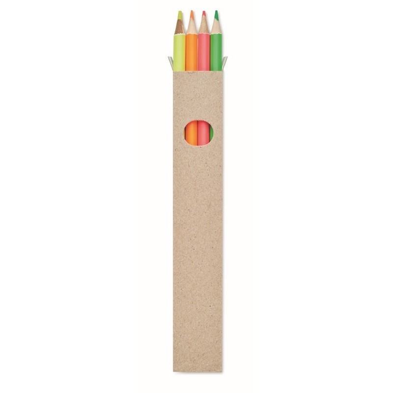 4 lápices de colores en caja