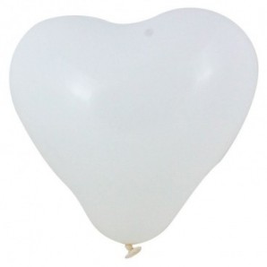 Globos de látex personalizados forma de corazón Blanco