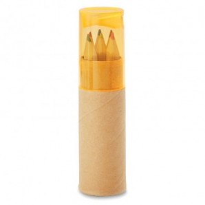 6 lápices de color en tubo Naranja transparente