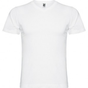 Camiseta Samoyedo 155 manga corta pico blanca