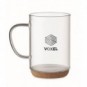 Taza de cristal con base de corcho 400ml