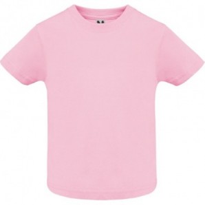 Camiseta de manga corta bebé color Rosa claro